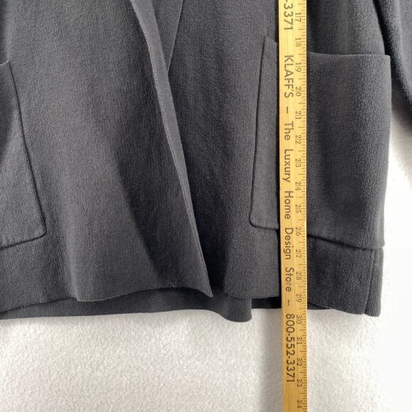 EILEEN FISHER Sweater S Cozy Organic Cotton Cardigan Shawl Open Front Gray - Picture 10 of 12